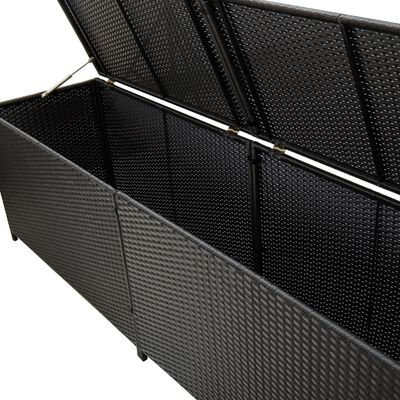 vidaXL ガーデン収納ボックス ポリラタン製 200x50x60 cm ブラック