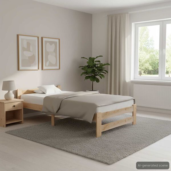 vidaXL ベッドフレーム パイン無垢材 100x200cm