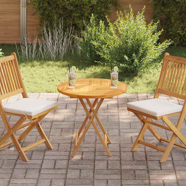 vidaXL テーブルトップ 2.5 cm 70 cm 円形 チーク無垢材