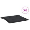vidaXL ガーデンチェアクッション 6点 ブラック 50x50x3cm オックスフォードファブリック