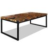 vidaXL コーヒーテーブル チーク材 樹脂 110x60x40cm