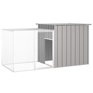 vidaXL ラビットケージ グレー 200x91x100 cm 亜鉛メッキ鋼