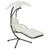 vidaXL ガーデンスイングチェア クリーム＆グレー 190x90x200 cm 布製
