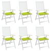 vidaXL ガーデンチェアクッション 6点 ブライトグリーン 50x50x4cm オックスフォードファブリック