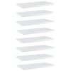 vidaXL 本棚ボード 8点 ハイグロスホワイト 40x20x1.5cm エンジニアリングウッド