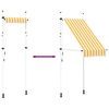 vidaXL 手動引き込み式オーニング 100cm オレンジ＆ホワイト ストライプ柄