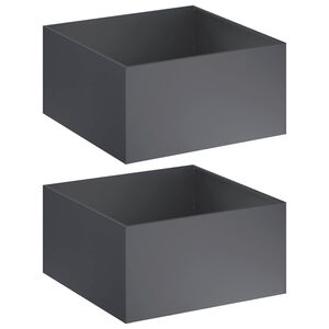 vidaXL ガーデンプランター 2 個 アンスラサイト 80 x 80 x 40 cm 冷間圧延鋼