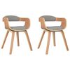 vidaXL ダイニングチェア 2点セット トープ 曲げ木＆布製