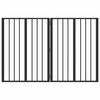 vidaXL 犬用ゲート 2 pcs ブラック 60 x 80 cm 亜鉛めっき鋼