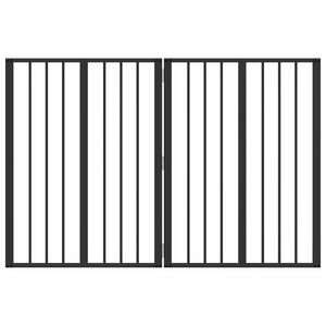 vidaXL 犬用ゲート 2 pcs ブラック 60 x 80 cm 亜鉛めっき鋼