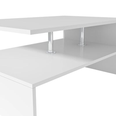 vidaXL コーヒーテーブル パーティクルボード 90x59x42cm ホワイト