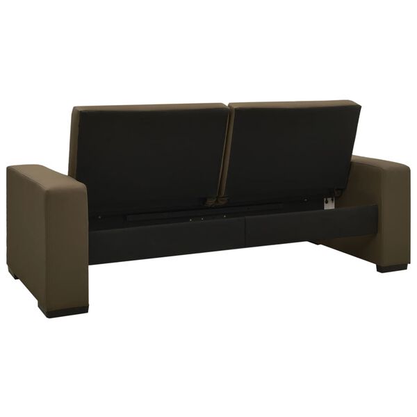 vidaXL ソファベッド ブラウン 合成皮革製
