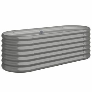 vidaXL ガーデンプランター 亜鉛メッキスチール 114x40x36 cm グレー