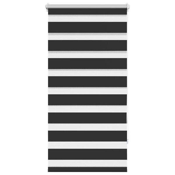 vidaXL ゼブラブラインド 60.9x120 cm 生地幅 56.7 cm ブラック