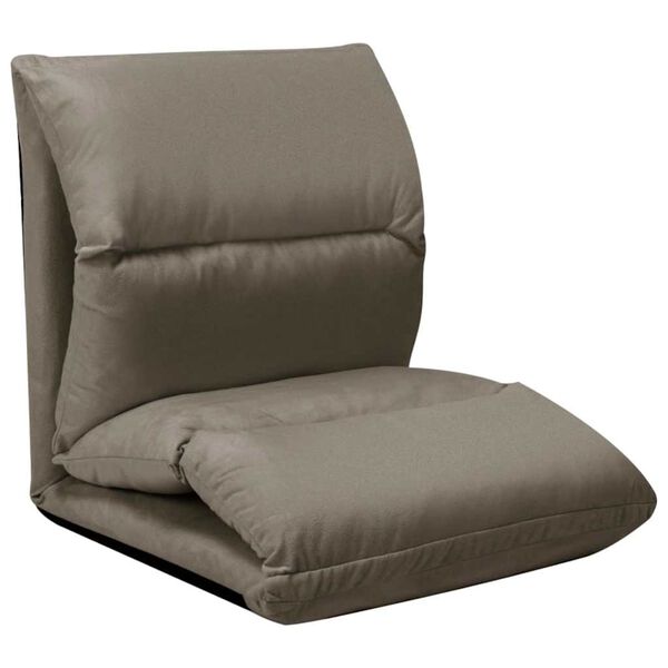 vidaXL 折りたたみ式 フロアチェア ダークグレー マイクロファイバー製