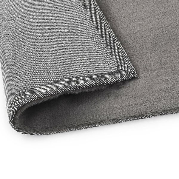 vidaXL ラグ 160x230cm フェイクラビットファー ダークグレー