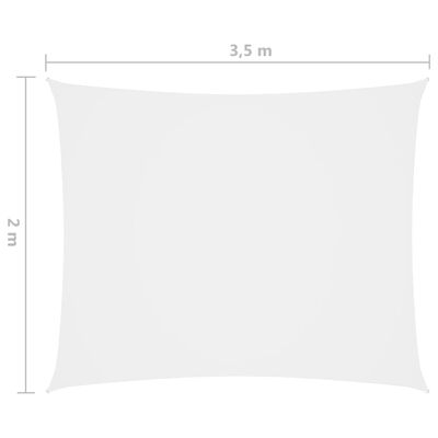 vidaXL サンシェードセイル 2x3.5m 長方形 オックスフォード生地 ホワイト