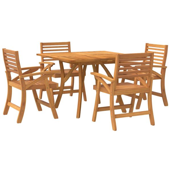 vidaXL 屋外ダイニング5点セット アカシア無垢材