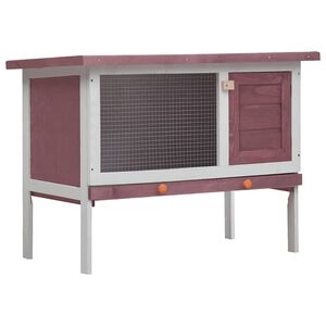 vidaXL 屋外うさぎ小屋 1層タイプ ブラウン 木製