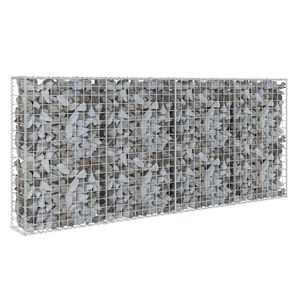 vidaXL ガビオンウォール カバー付き 亜鉛メッキ鋼製 200x20x85cm