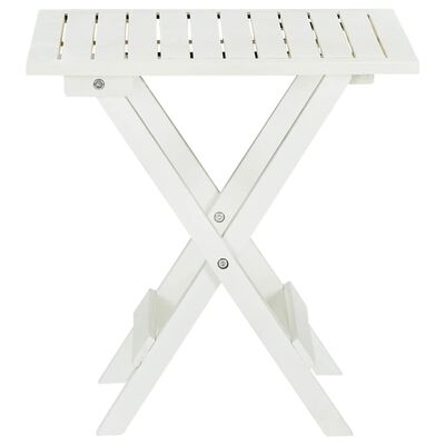 vidaXL ビストロテーブル ホワイト 46x46x47cm アカシア無垢材