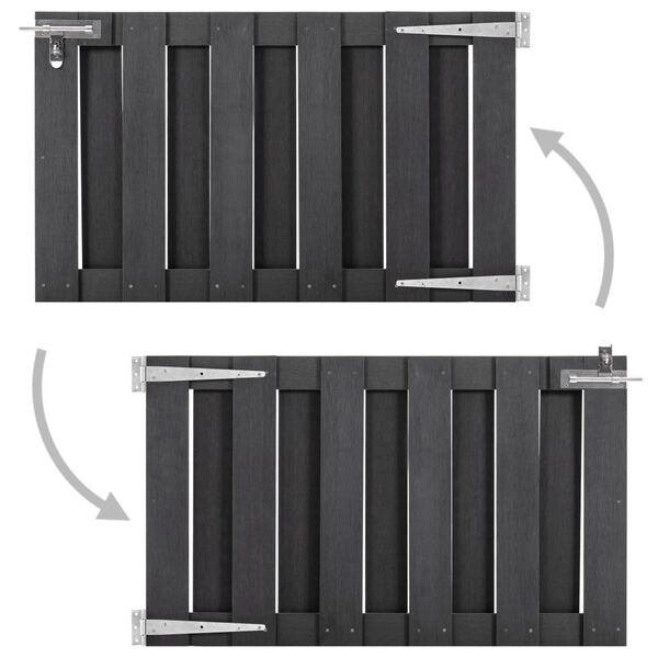 vidaXL ガーデンゲート WPC製 100x60cm グレー