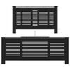vidaXL ラジエーターカバー ブラック 205cm MDF製