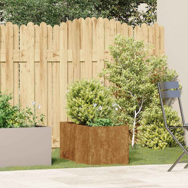 vidaXL プランター ラスティ 40x80x40 cm 耐候性スチール