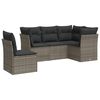 vidaXL ガーデンソファ5点セット クッション付き グレー ポリラタン製