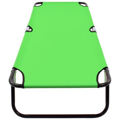 vidaXL 折りたたみ式サンラウンジャー スチール製 グリーン