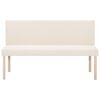 vidaXL ベンチ クリーム ポリエステル製 139.5cm