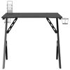 vidaXL ゲーミングデスク Y字型脚 ブラック 90x60x75 cm