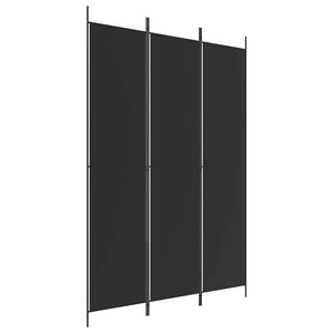 vidaXL 3パネルルームディバイダー ブラック 150x220 cm ファブリック