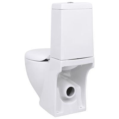 vidaXL トイレ 後方水流式 セラミック製 ホワイト