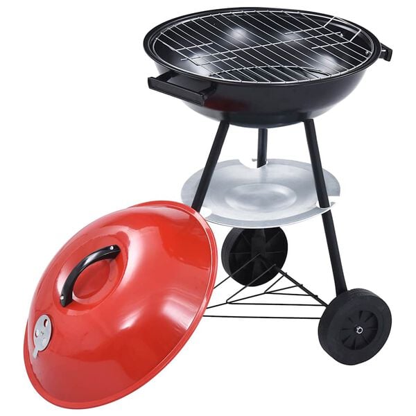 vidaXL 携帯式 チャコールケトルBBQグリル XXL ホイール付き 44cm