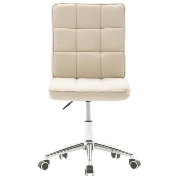 vidaXL ダイニングチェア 2点セット クリーム 布張り