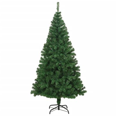 vidaXL 人工クリスマスツリー 太枝付き グリーン 210cm PVC製