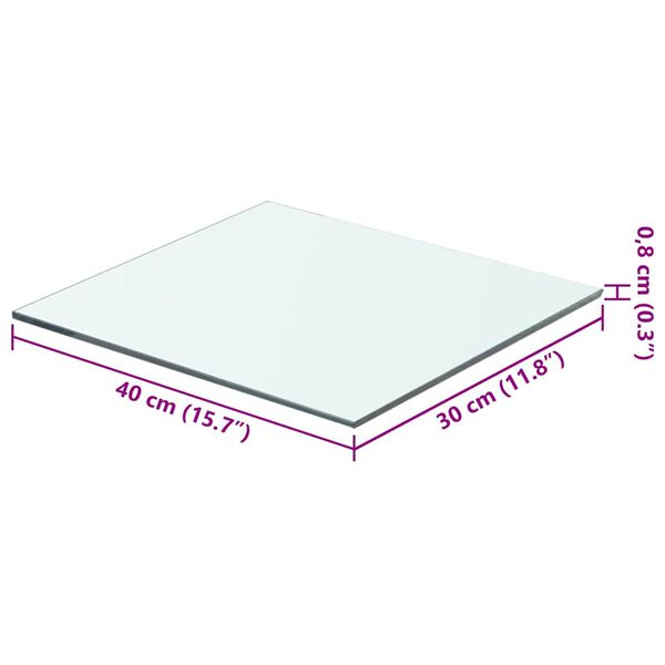 vidaXL 棚 2点　パネル ガラス クリア 40x30 cm