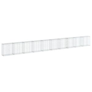 vidaXL 蛇籠バスケット カバー付き 1000x50x100cm 亜鉛メッキ鉄
