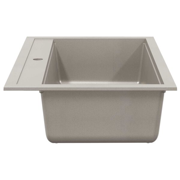 vidaXL キッチンシンク 一槽シンク 花こう岩製 グレー