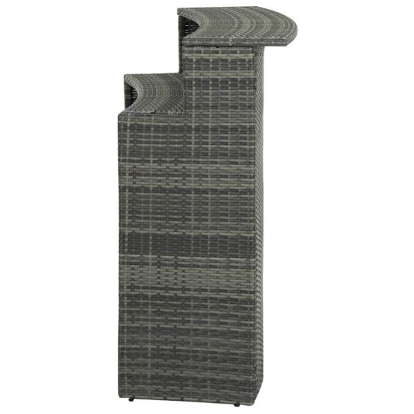 vidaXL ガーデンバーテーブル グレー 120x55x110 cm ポリラタン製