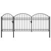 vidaXL ガーデンフェンス アーチ型トップ付き スチール製 2.25x4m ブラック