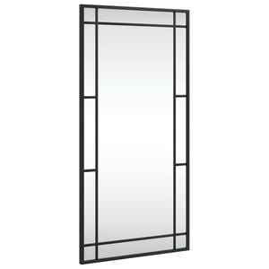 vidaXL ウォールミラー ブラック 40x80 cm 長方形 アイアン