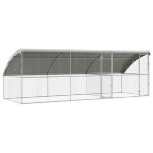 vidaXL 犬用ケージ 3 個 シルバー 6 x 2 x 2 m 亜鉛メッキ鋼