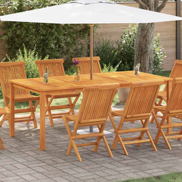 vidaXL ガーデンテーブル 200x100x74cm アカシア無垢材