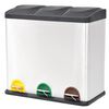 vidaXL ペダル式分別ごみ箱 ステンレススチール製 54L