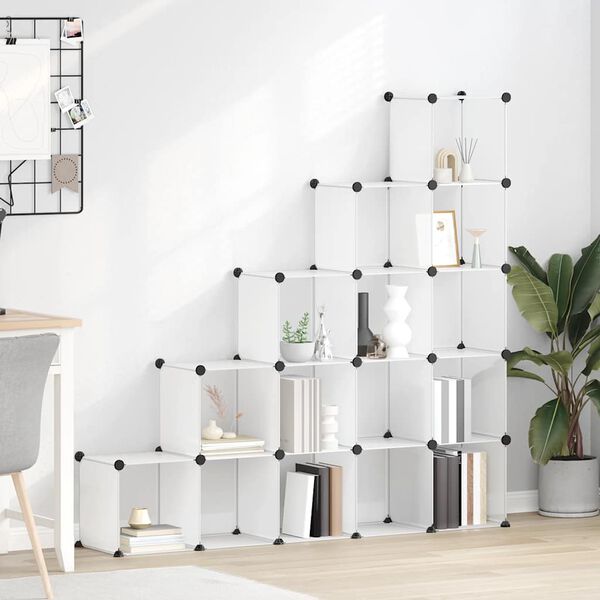 vidaXL 収納キューブオーガナイザー キューブ15点 透明 PP