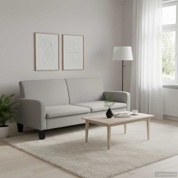 vidaXL 3人掛けソファ 180x65x76cm ライトグレー