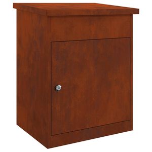 vidaXL パーセルドロップボックス ストレージ付き ドア付き ロック付き 錆 47.5 x 38 x 59 cm 耐候性スチール