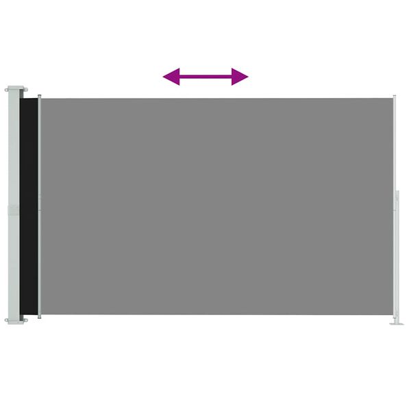 vidaXL パティオ用 引き込み式サイドオーニング 180x300cm ブラック